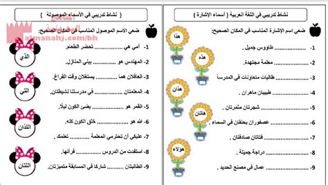 تمارين الأسماء النسبية